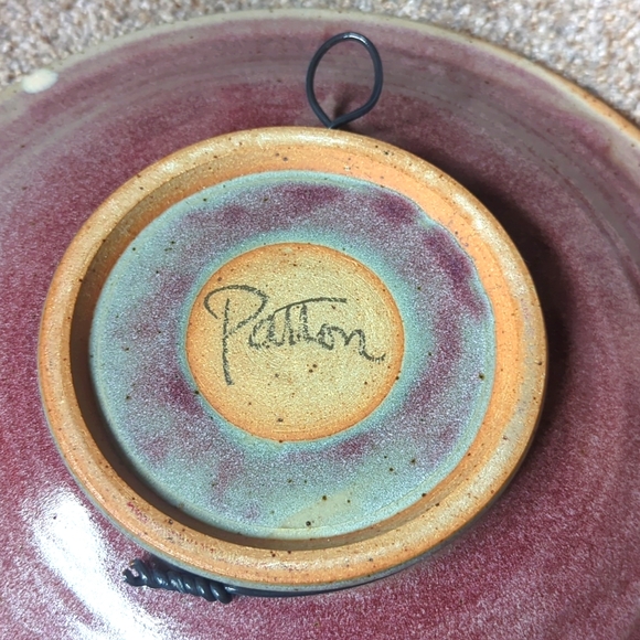 VINTAGE MICHAEL PATTON STUDIO SEATTLE ART POTTERY STONEWARE CHARGER PLATE 12.5" - Picture 7 of 7